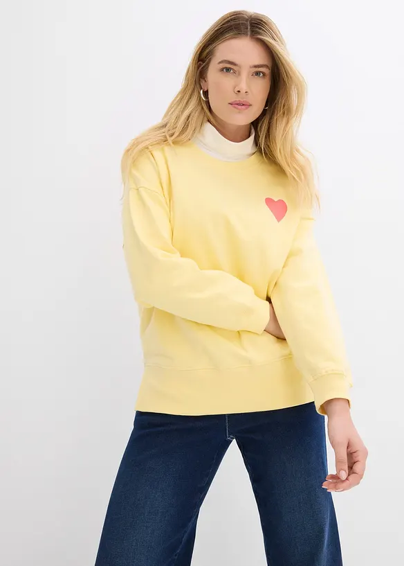 Sweatshirt i oversizemodell av ekologisk bomull, bonprix