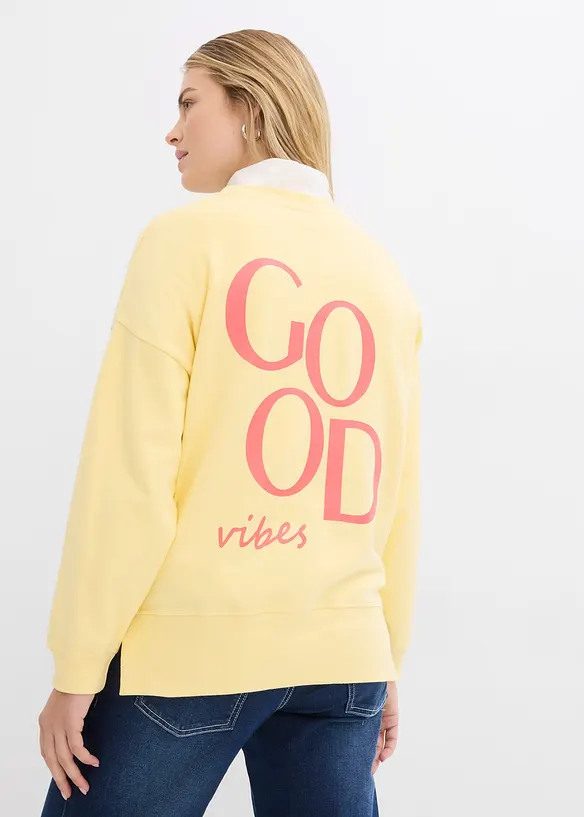 Sweatshirt i oversizemodell av ekologisk bomull, bonprix
