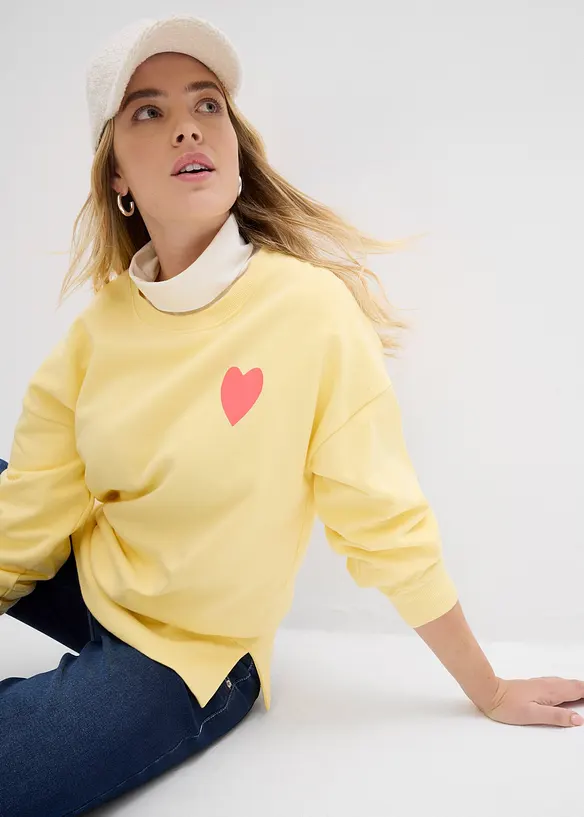 Sweatshirt i oversizemodell av ekologisk bomull, bonprix