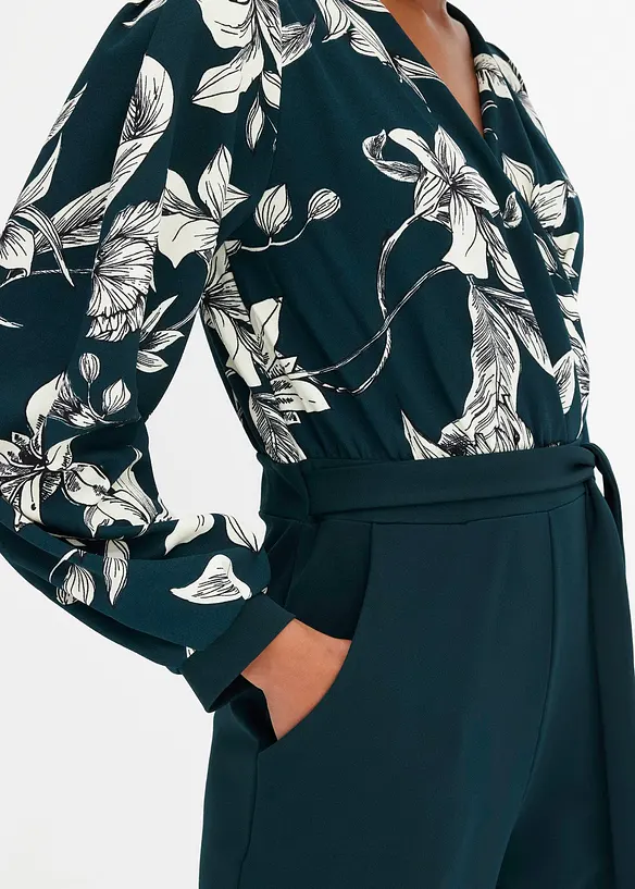 Jumpsuit i jersey med omlottlook, bonprix