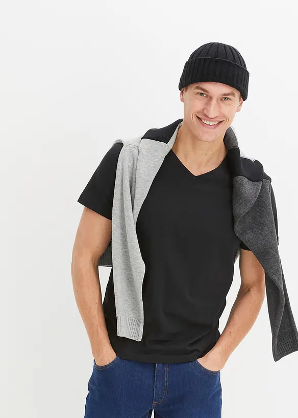 V-ringad T-shirt (3-pack), bonprix