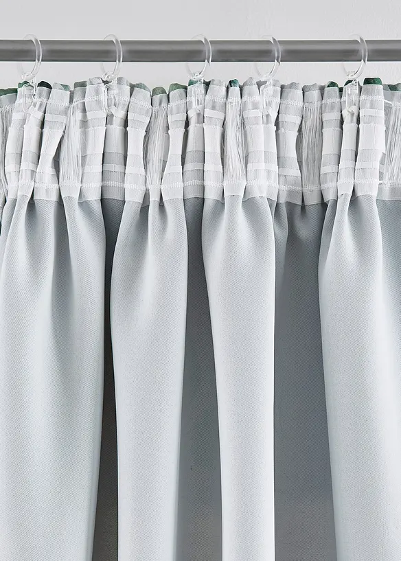 Mörkläggande gardinlängd med glansigt blommönster (1-pack), bonprix