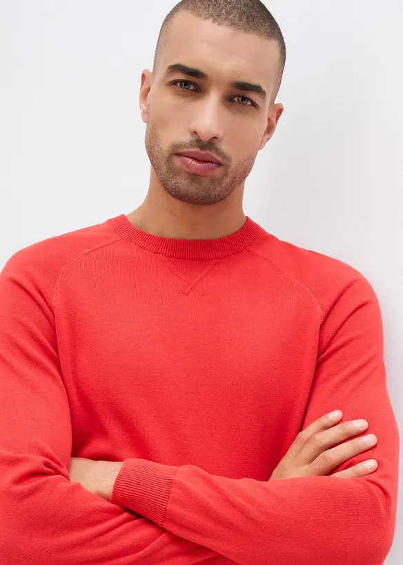 Finstickad tröja (2-pack) i bomull, bonprix