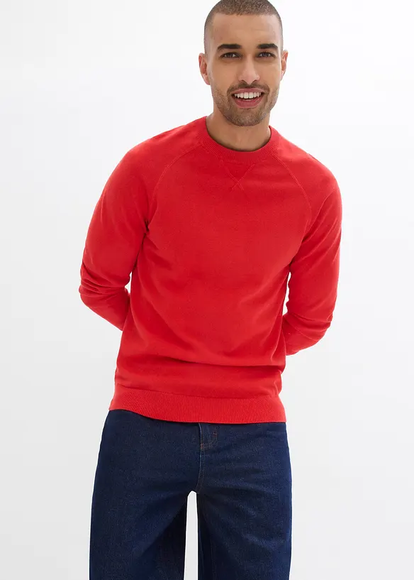 Finstickad tröja (2-pack) i bomull, bonprix