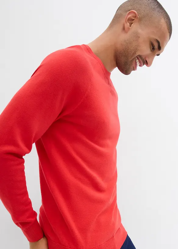 Finstickad tröja (2-pack) i bomull, bonprix