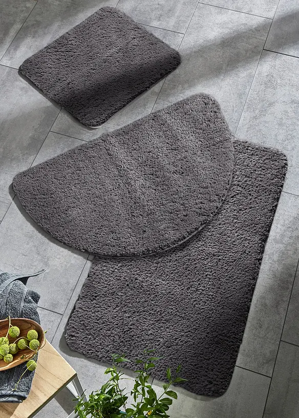 Enfärgad tuftad badrumsmatta med hög lugg, bonprix