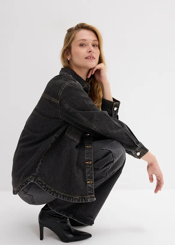 Jeansskjorta i oversizemodell, bonprix