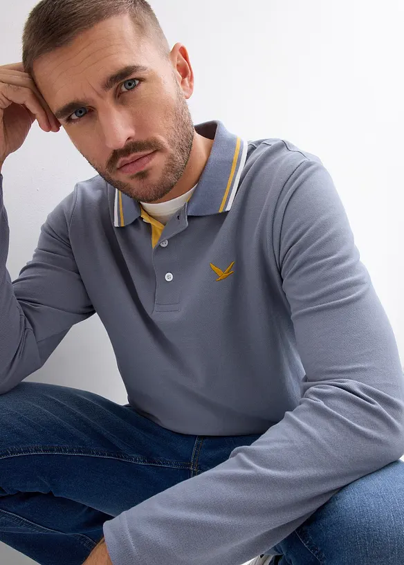 Pikétröja av ekologisk bomull (2-pack), bonprix