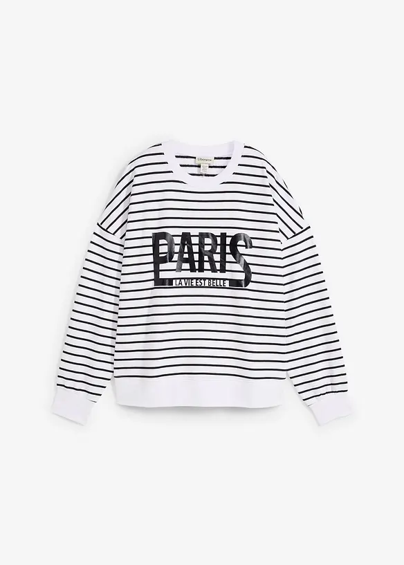 Sweatshirt i oversizemodell av bomullsmix, bonprix