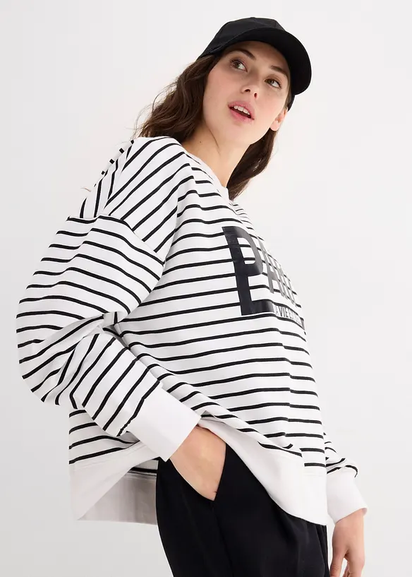 Sweatshirt i oversizemodell av bomullsmix, bonprix