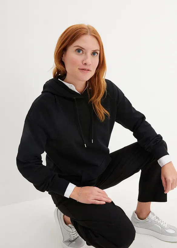 Sweatshirt med huva i oversizemodell, bonprix
