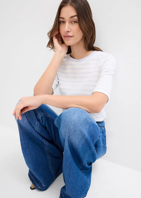 T-shirt av tjock ekologisk bomull, bonprix