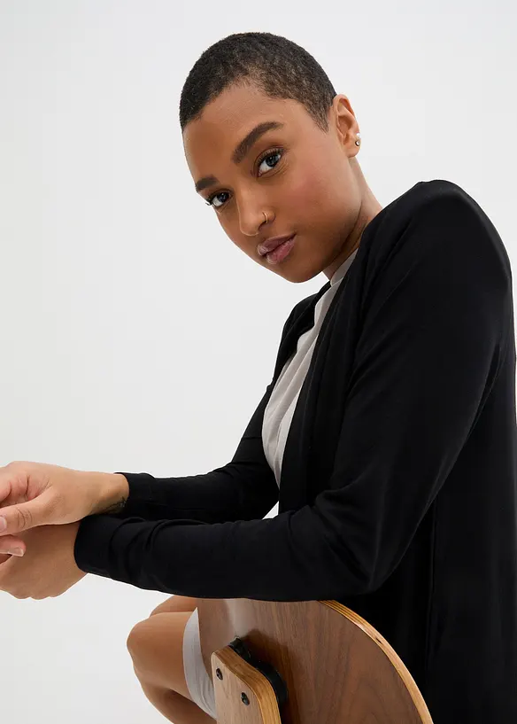 Tunn lång cardigan i mjuk viskos, bonprix