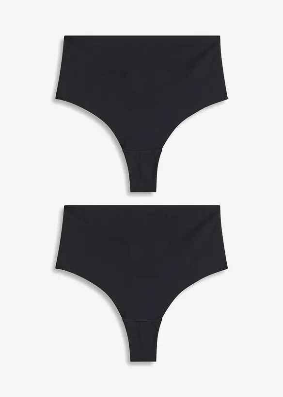 Sömlös stringtrosa med lätt formande effekt (2-pack), bonprix