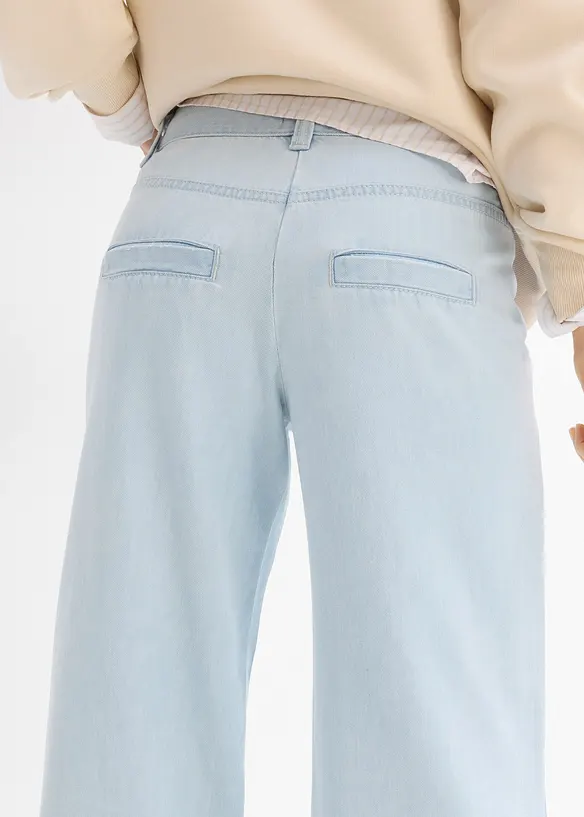 Mjuka jeans med vida ben och medelhög midja, Super Soft, bonprix
