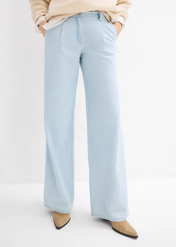 Mjuka jeans med vida ben och medelhög midja, Super Soft, bonprix