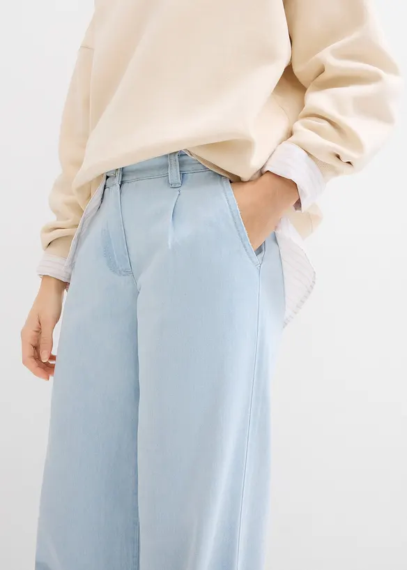 Mjuka jeans med vida ben och medelhög midja, Super Soft, bonprix