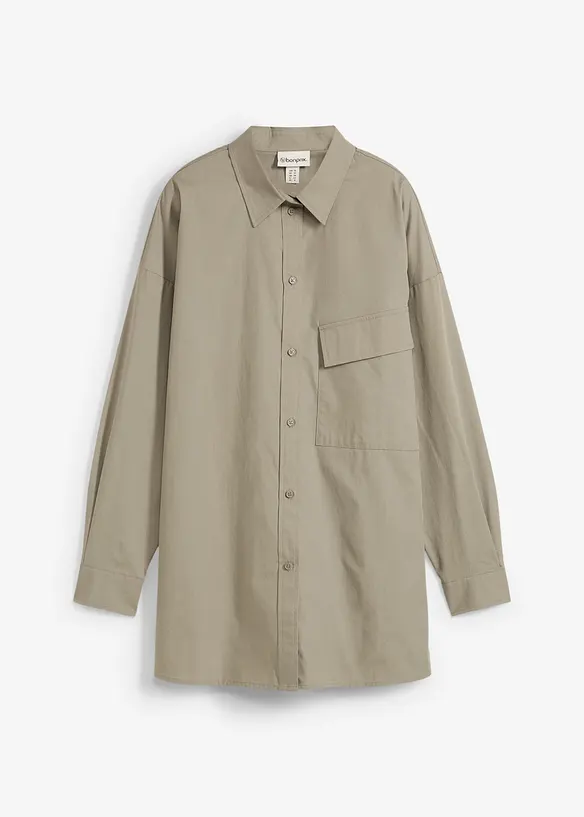 Lång blus i ren bomull, bonprix