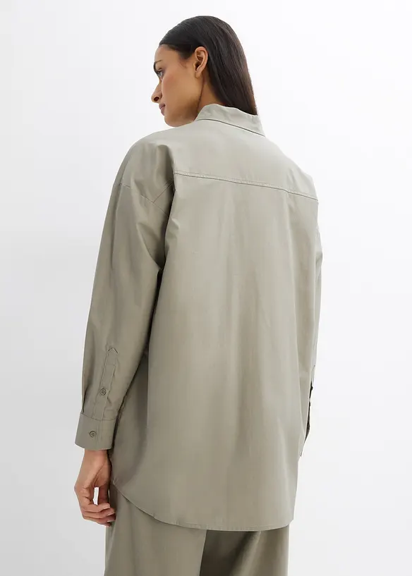 Lång blus i ren bomull, bonprix