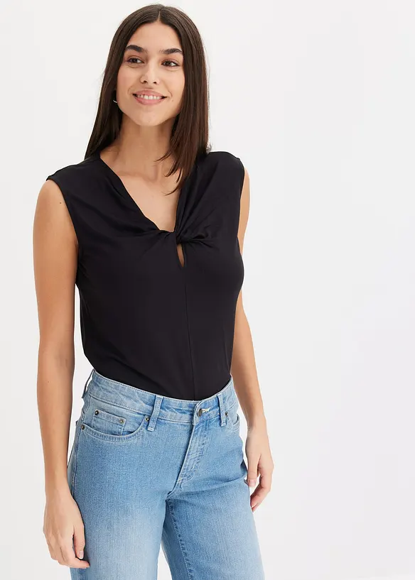 Jerseylinne med twist, bonprix