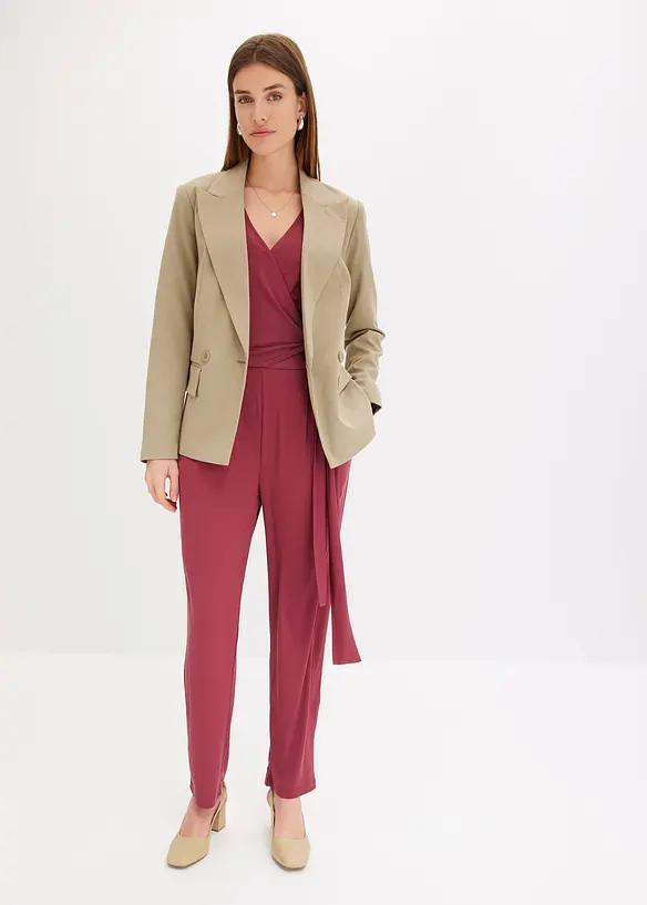 Jersey jumpsuit med knutdetalj, bonprix