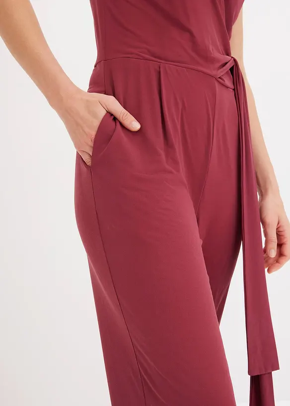Jersey jumpsuit med knutdetalj, bonprix