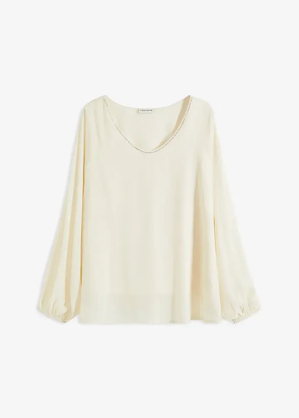 Chiffongtunika med glitterstenar, bonprix