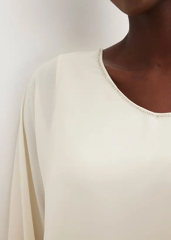 Chiffongtunika med glitterstenar, bonprix