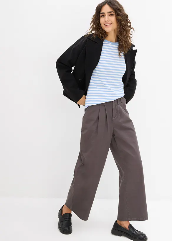 Ribbstickad T-shirt, bonprix