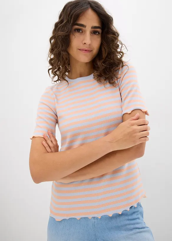 Ribbstickad T-shirt, bonprix