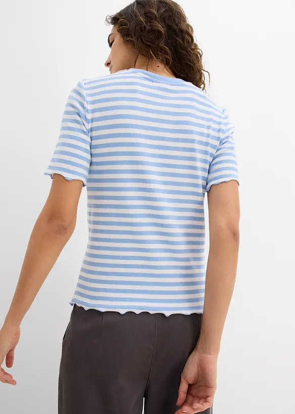 Ribbstickad T-shirt, bonprix