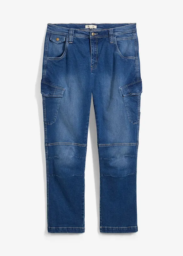 Relaxed Fit Cargo Stretch Jeans, Straight, bonprix