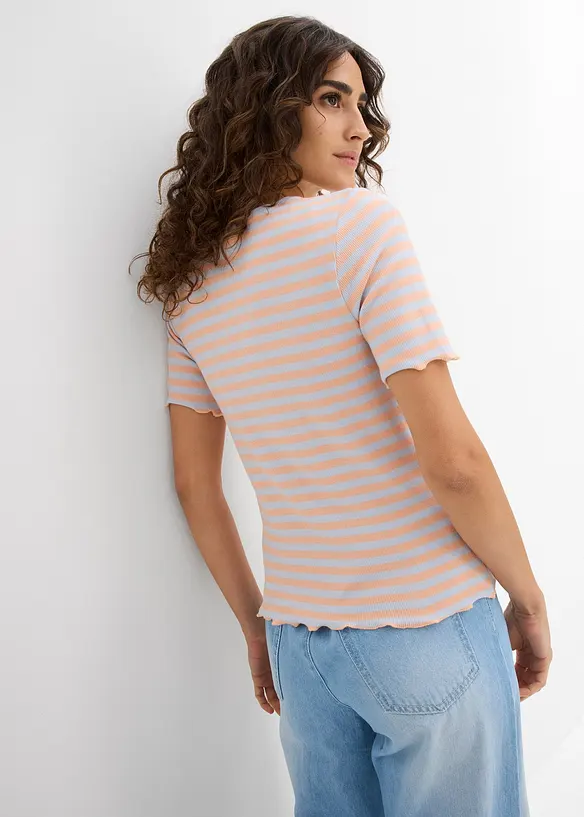 Ribbstickad T-shirt, bonprix