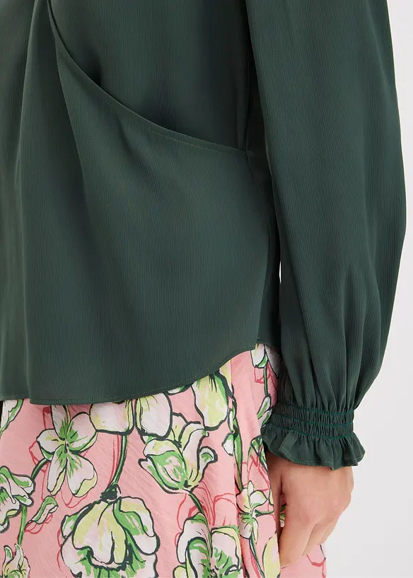 Blustunika i böljande satin, bonprix