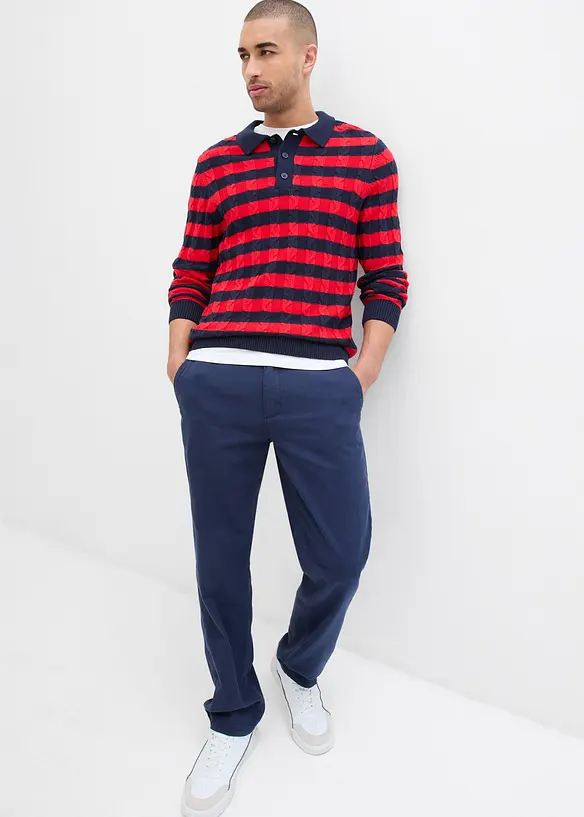Chinos i ren bomull med raka ben, Relaxed Fit, bonprix