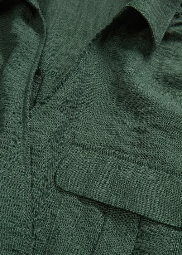 Skjortblus med omlottlook, bonprix