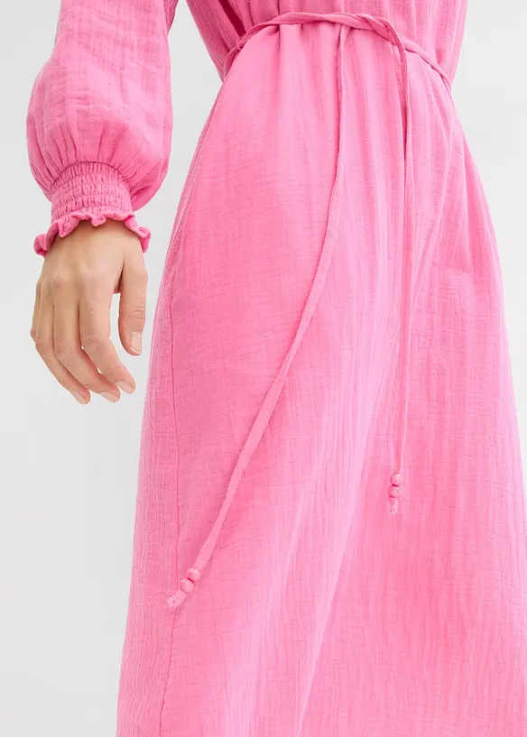 Klänning i muslin med fickor, bonprix