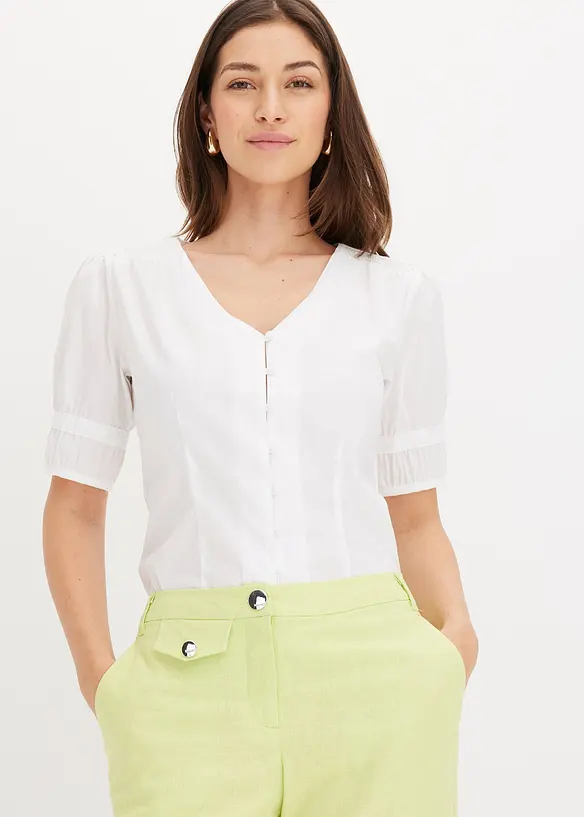 Blus med puffärmar, bonprix