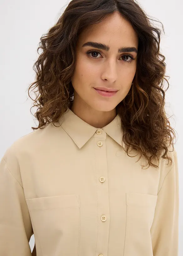 Blus i viskosmix med mjukt fall, bonprix