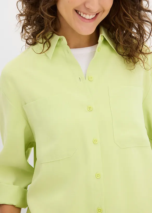 Blus i viskosmix med mjukt fall, bonprix