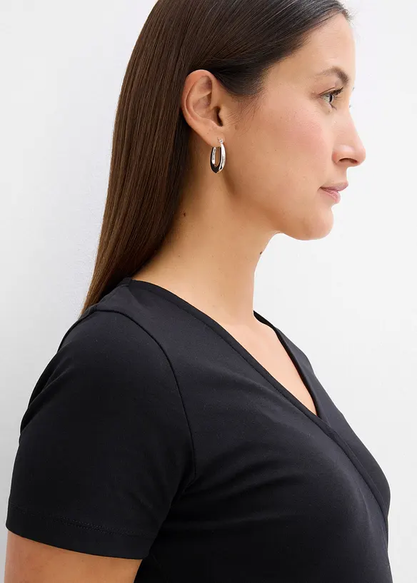 Jerseyklänning med omlottlook, bonprix