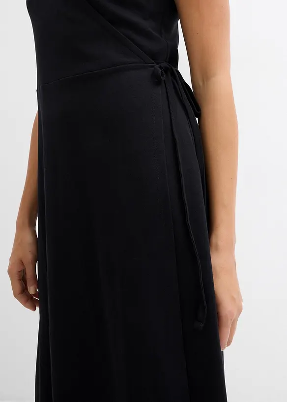 Jerseyklänning med omlottlook, bonprix