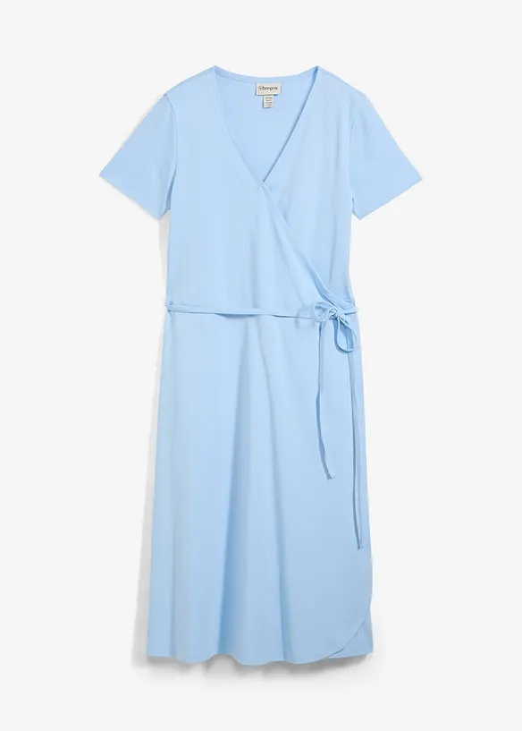 Jerseyklänning med omlottlook, bonprix