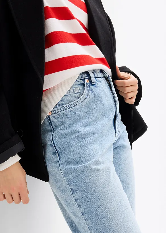 Mom-jeans med hög midja och kortare ben, bonprix