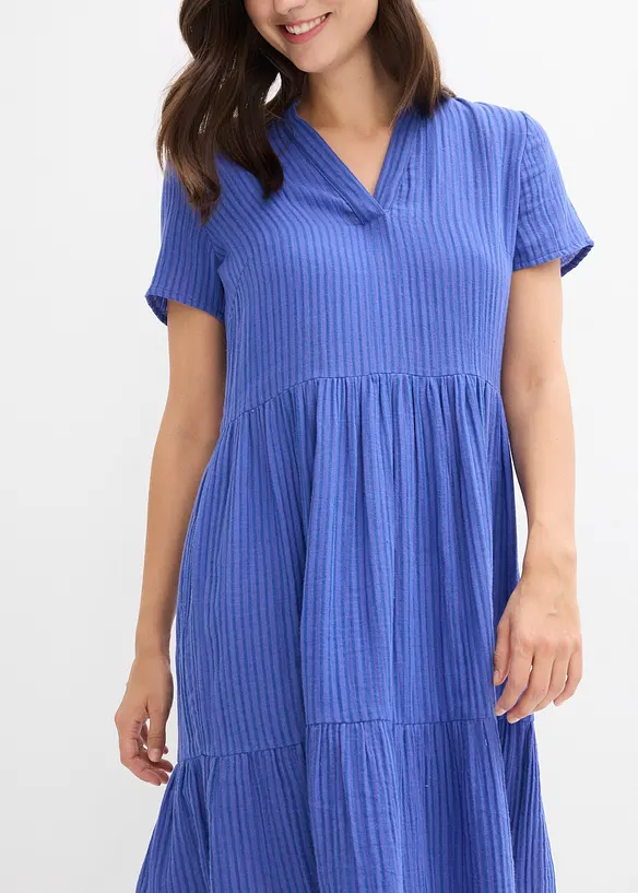 Randig klänning i muslin, bonprix