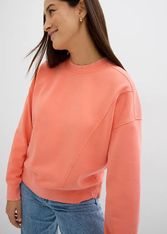 Oversizesweatshirt av mjuk materialmix med bomull och viskos, bonprix
