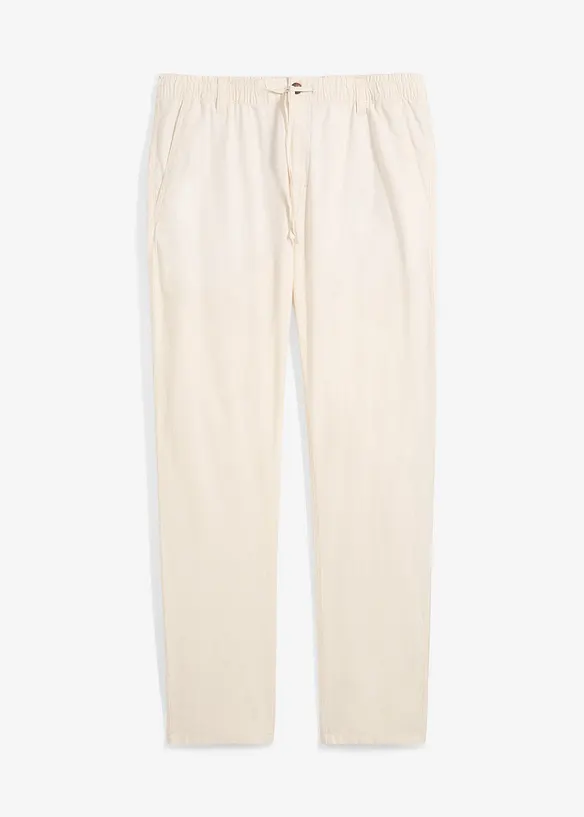 Chinos med linneandel, Regular Fit, Straight, bonprix