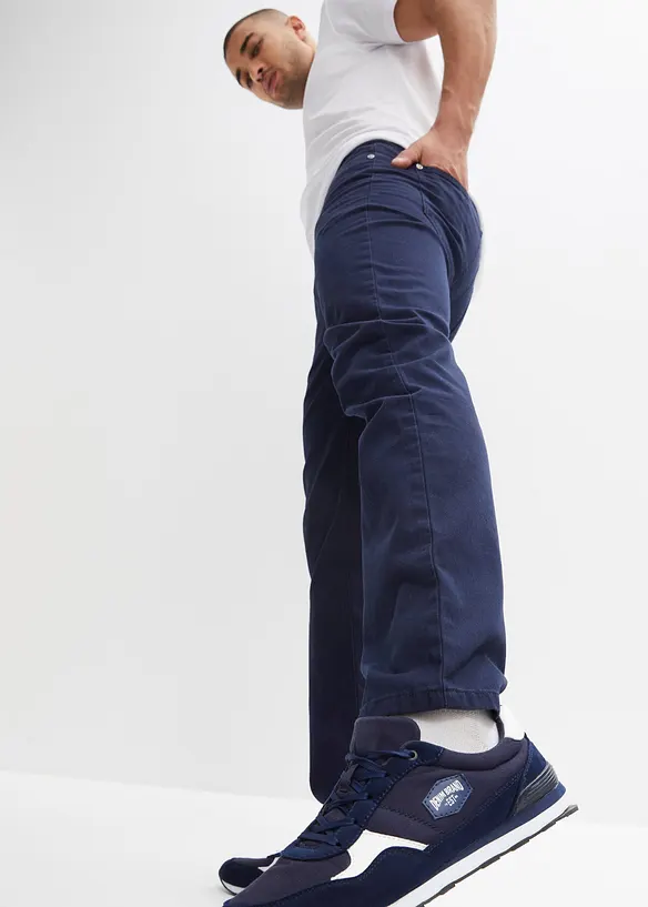 Dra-på byxa med raka ben i ren bomull, Regular Fit, bonprix