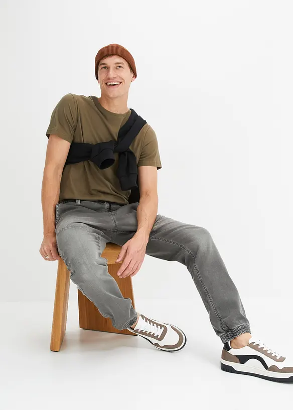 Dra-på jeans, regular fit, raka ben, bonprix