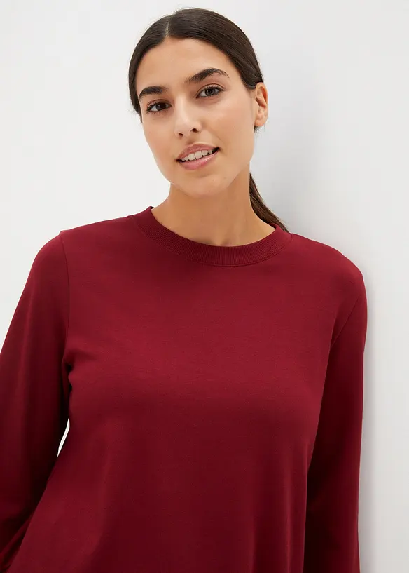 Långärmad T-shirt i tung bomull, Essentials, bonprix